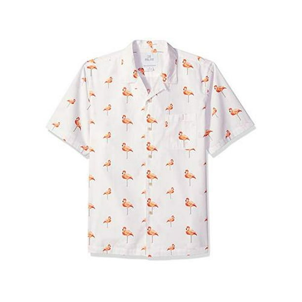 Mens Relaxed-Fit Printed Cotton Tropical Hawaiian Casual Shirt 